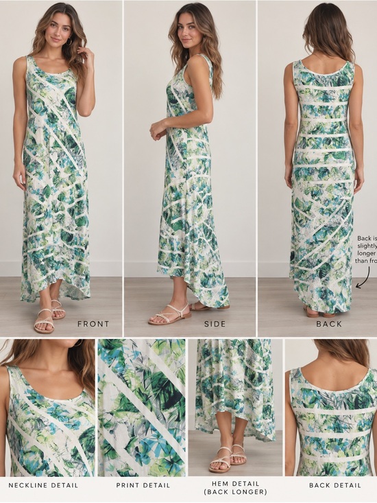 Skye's the Limit Dresses & Skirts - Skye’s the Limit Tropical Leaf Print Maxi Dress Small S Asymmetrical